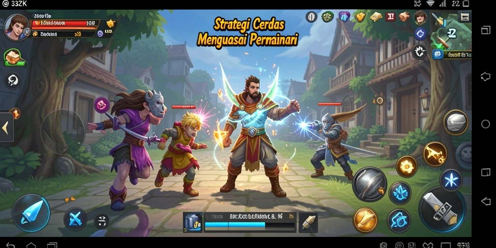 Screenshot gameplay 33ZK yang menunjukkan pertempuran strategi yang intens.