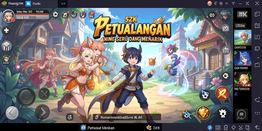 Screenshot gameplay 5ZK menunjukkan aksi seru dalam dunia anime.