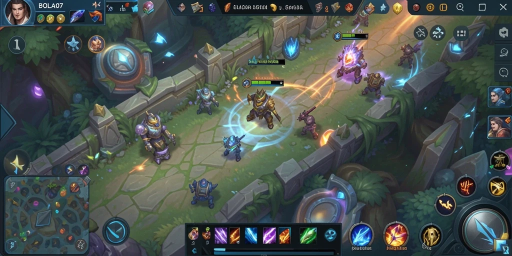 Tampilan gameplay BOLA07 yang seru di arena MOBA.