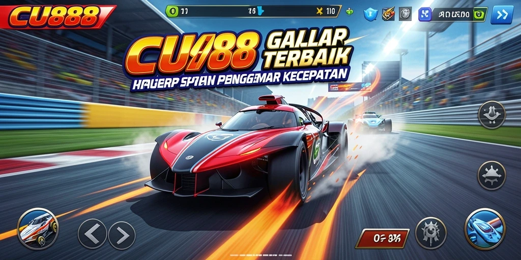 Tangkapan layar utama CU888 menampilkan aksi balap yang intens dan mendebarkan.
