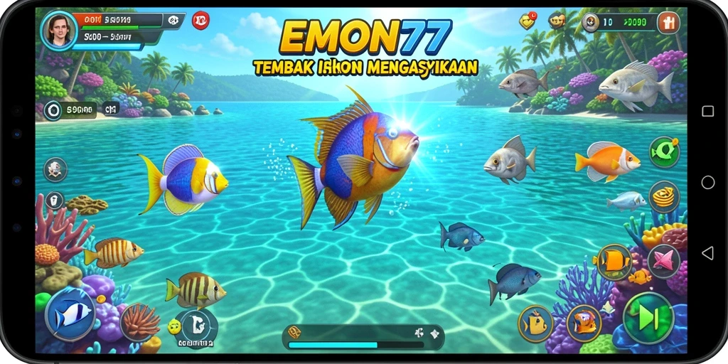 Gameplay seru EMON77 menampilkan aksi menembak ikan yang menarik.
