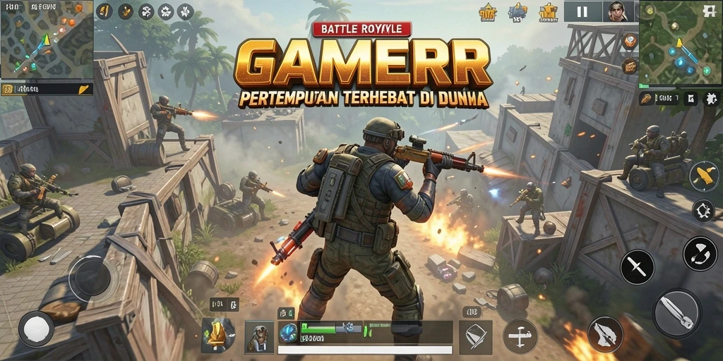 GAMERP menampilkan gameplay Battle Royale yang seru dan mendebarkan.