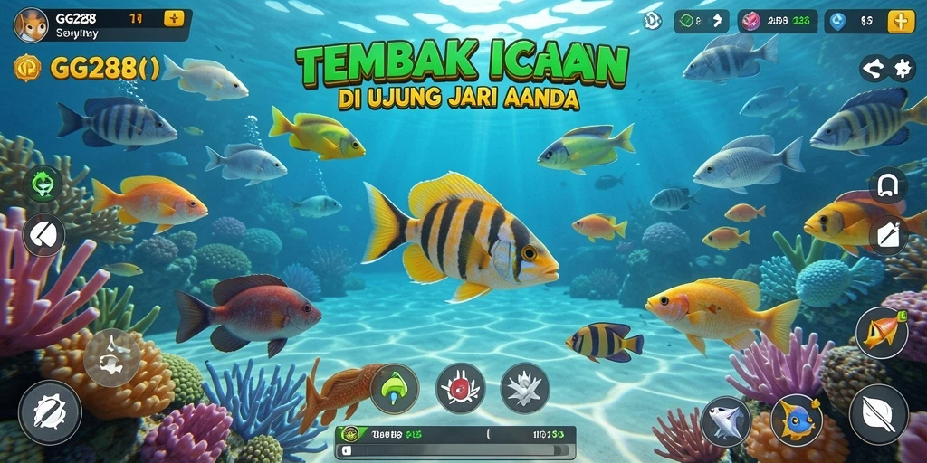 Tampilan gameplay seru dari GG288 dengan aksi Tembak Ikan yang mendebarkan.