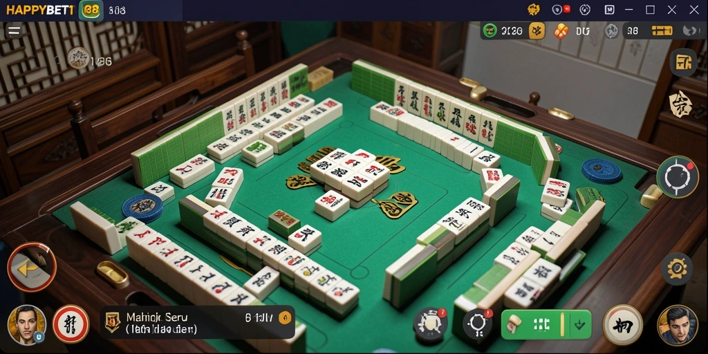 Tampilan gameplay <strong>HAPPYBET188</strong> yang menegangkan dan seru saat bermain Mahjong.