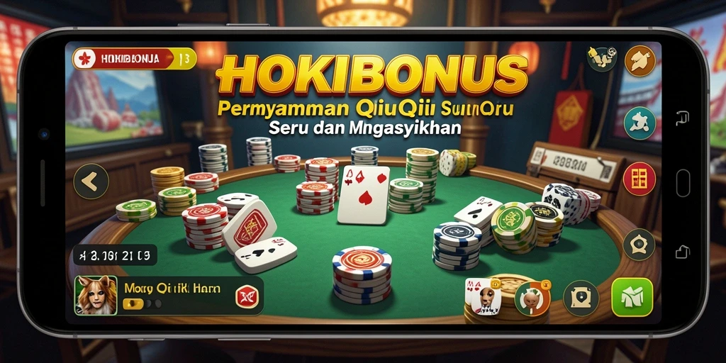 Screenshot gameplay HOKIBONUS menampilkan suasana permainan QiuQiu yang seru.