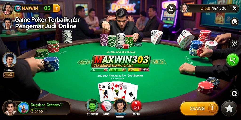 Tampilan gameplay Poker yang seru di MAXWIN303.