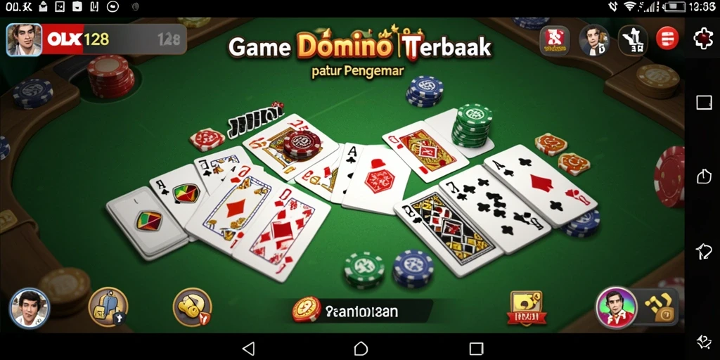 Tampilan gameplay OLX128 yang seru dengan interaksi domino.