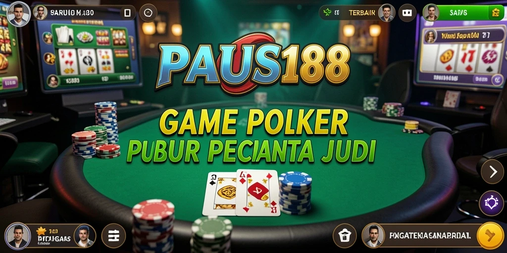 Screenshot utama PAUS188 menampilkan gameplay Poker yang menegangkan dan seru.