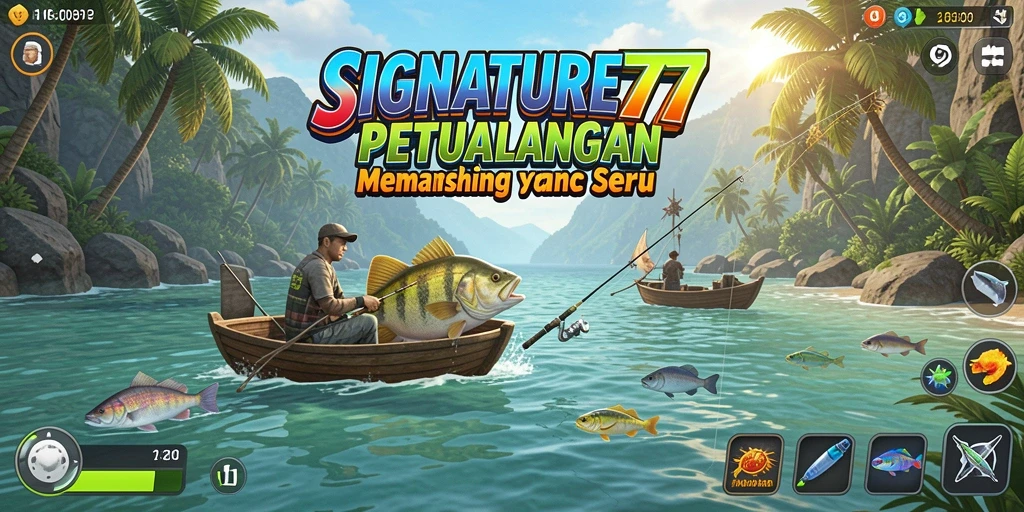 Tampilan gameplay SIGNATURE77 dengan berbagai teknik memancing yang menarik.